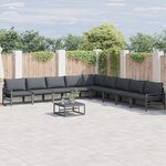 vidaXL Ensemble de canapé de jardin 9 Pièces Anthracite Acier