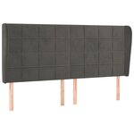 vidaXL Tête de lit avec oreilles Noir 163x23x118/128 cm Velours