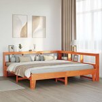 vidaXL Lit bibliothèque sans matelas cire marron 180x200 cm pin massif