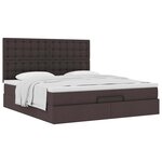 VidaXL Cadre de lit ottoman avec matelas marron foncé 160x200 cm tissu
