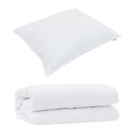 vidaXL Duvet avec Oreiller 2 Pièces Blanc 140 x 220 cm Microfibre