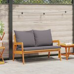 vidaXL Banc de jardin avec coussins 115x65x71 cm Bois d'acacia massif