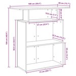 vidaXL Bureau de réception vieux bois 100x40x104 cm bois d'ingénierie