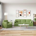 vidaXL Ensemble de Canapés 2 Pièces Vert clair 228 x 78 x 80 cm Velours