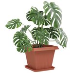 vidaXL Pots de plantes 24 Pièces Rouge brique 38 x 38 x 30 cm Plastique