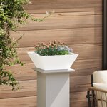 vidaXL Jardinière Bol De Jardin Blanche 40x40x15 cm En Acier