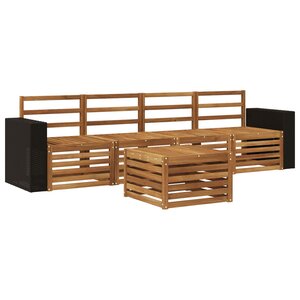vidaXL Ensemble de canapés d'extérieur 5 pc Naturel