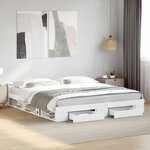 vidaXL Cadre de lit avec tiroirs sans matelas blanc 200x200 cm