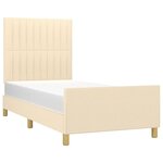 vidaXL Cadre de lit sans matelas crème 80x200 cm tissu