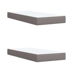 vidaXL Sommier à lattes de lit avec matelas Taupe 200x200 cm Tissu