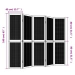 vidaXL Cloison de séparation 5 panneaux marron bois paulownia massif