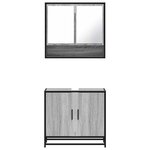 vidaXL Ensemble de meubles de salle de bain 2 Pièces Sonoma gris