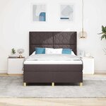 vidaXL Lit à ressorts avec matelas Marron 140 x 200 cm tissu
