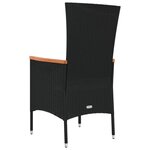 vidaXL Chaises de jardin lot de 2 avec coussins Résine tressée Noir