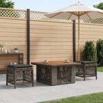 vidaXL Ensemble de salle à manger pour jardin 3 Pièces Gris et Gris foncé