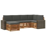vidaXL Ensemble de canapés d'extérieur 6 pc Naturel et Anthracite
