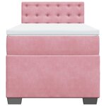 vidaXL Sommier à lattes de lit avec matelas Rose 90x200 cm Velours