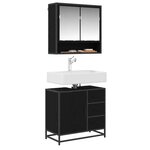 vidaXL Cabinet de salle de bain avec tiroir Chêne noir 65 x 33 x 60 cm