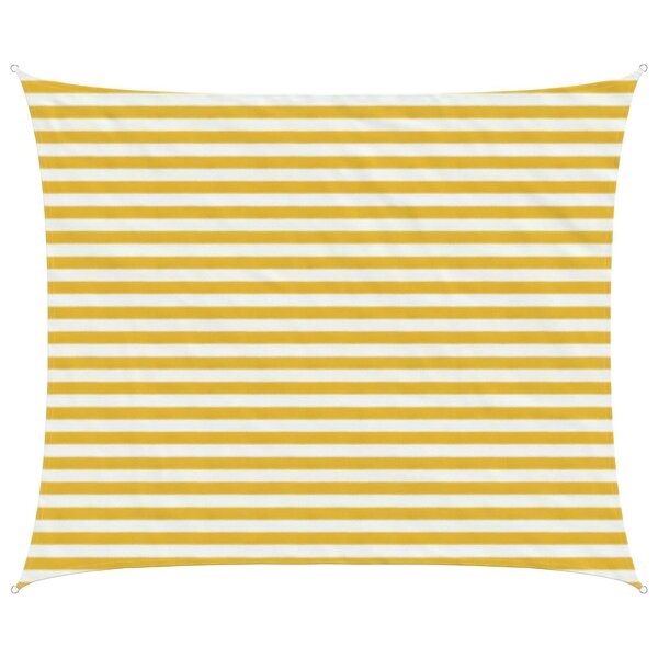 vidaXL Voile d'ombre 2 5 x 4 m HDPE Rectangulaire Jaune et blanc