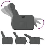 vidaXL Fauteuil inclinable électrique gris foncé tissu