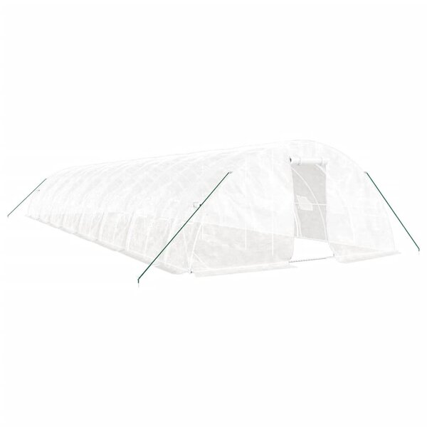 vidaXL Serre avec cadre en acier blanc 80 m² 16x5x2 3 m