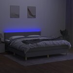 vidaXL Sommier à lattes de lit matelas LED Gris clair 160x200 cm Tissu