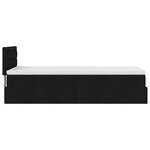 vidaXL Cadre de lit ottoman avec matelas noir 80x200 cm tissu