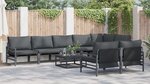 vidaXL Ensemble de canapé de jardin 9 Pièces Anthracite Acier