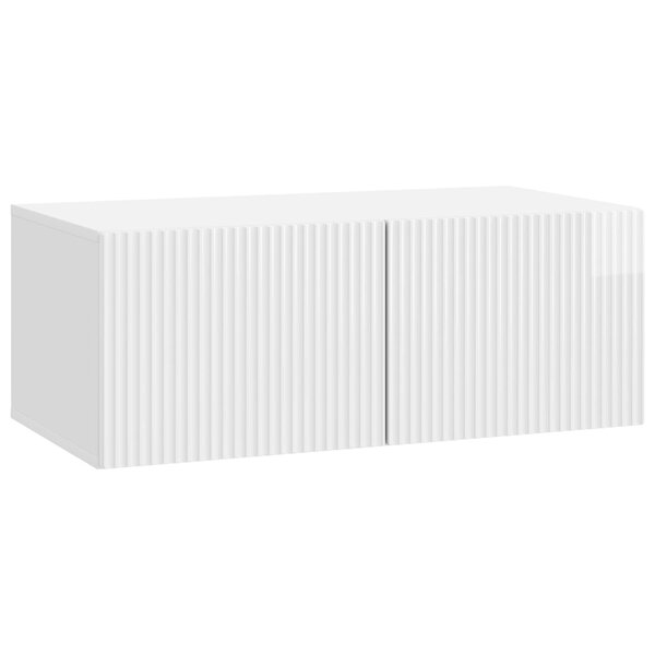vidaXL Meuble TV mural 78 5 x 41 x 30 cm Blanc brillant