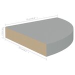 vidaXL Étagères d'angle flottantes 2 Pièces gris 25x25x3 8 cm MDF