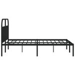 vidaXL Cadre de lit métal avec tête de lit noir 180x200 cm