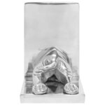 vidaXL Serre-livres 2 Pièces Argent 12 x 15 x 18 cm Aluminium