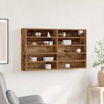 vidaXL Cabinet d'Affichage avec étagère Bois Ancien 100 x 15 x 58 cm