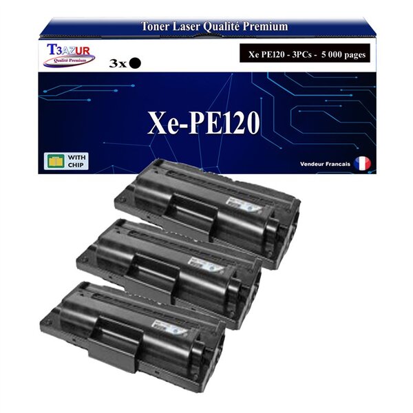 T3AZUR -3x Toners compatibles avec Xerox WorkCentre PE120 (13R00606) - Noir