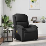 vidaXL Fauteuil de massage inclinable noir cuir véritable
