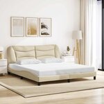 vidaXL Cadre de lit sans matelas Hvar crème 180x200 cm tissu