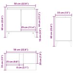 vidaXL Meuble d'évier chêne sonoma 58x33x60 cm bois d'ingénierie