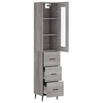 vidaXL Buffet haut Sonoma gris 34 5x34x180 cm Bois d'ingénierie