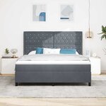 vidaXL Lit à ressorts avec matelas Gris foncé 180 x 200 cm Velours