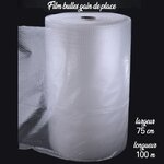 Lot de 6 rouleaux de film bulle d'air 35µ gain de place 75cm x 100 mètres