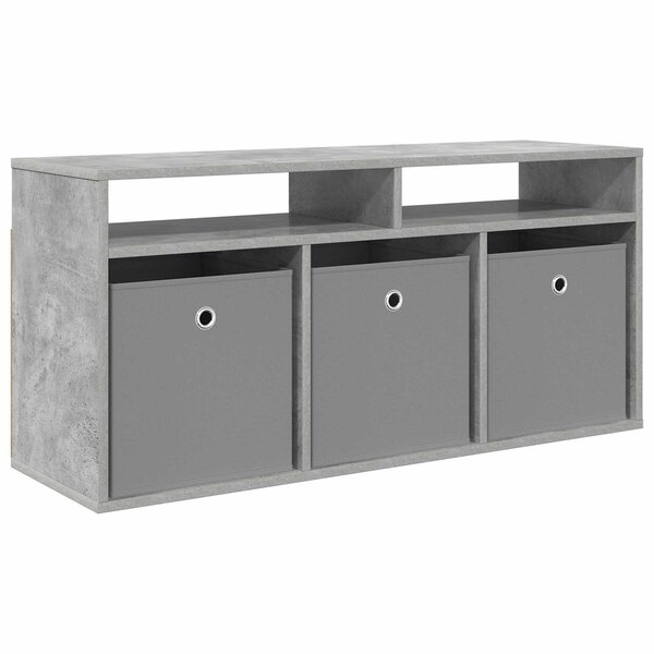 vidaXL Basboard avec tiroir Gris béton 102 x 32 x 48 5 cm