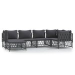 vidaXL Salon de jardin avec coussins 6 Pièces anthracite acier