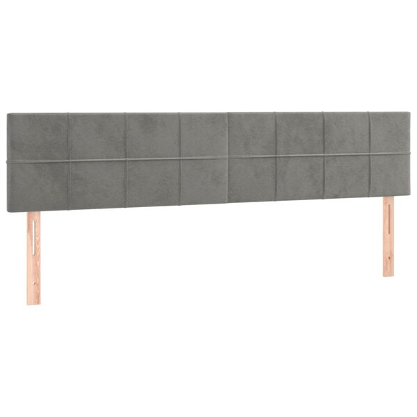 vidaXL Têtes de lit 2 Pièces Gris clair 100x5x78/88 cm Velours