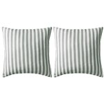 vidaXL Oreiller d'extérieur lot de 2 Impression rayure 45 x 45 cm Gris