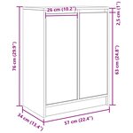 vidaXL Buffet sonoma gris 57x34x76 cm bois d'ingénierie