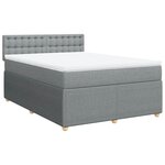 vidaXL Sommier à lattes de lit avec matelas Gris clair 140x190cm Tissu