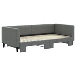 vidaXL Lit de jour avec gigogne sans matelas gris foncé 90x190 cm