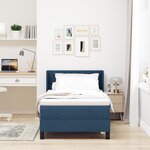 vidaXL Lit à ressorts avec matelas de - Bleu - 100 x 200 cm - Tissu