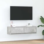 vidaXL Meuble TV Gris béton 100 x 31 x 25.5 cm Bois d'ingénierie