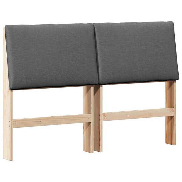 vidaXL Tête de lit capitonnée Gris foncé 150 cm Pin massif